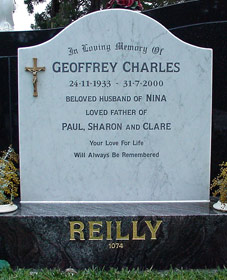 Headstone of Geoff Reilly